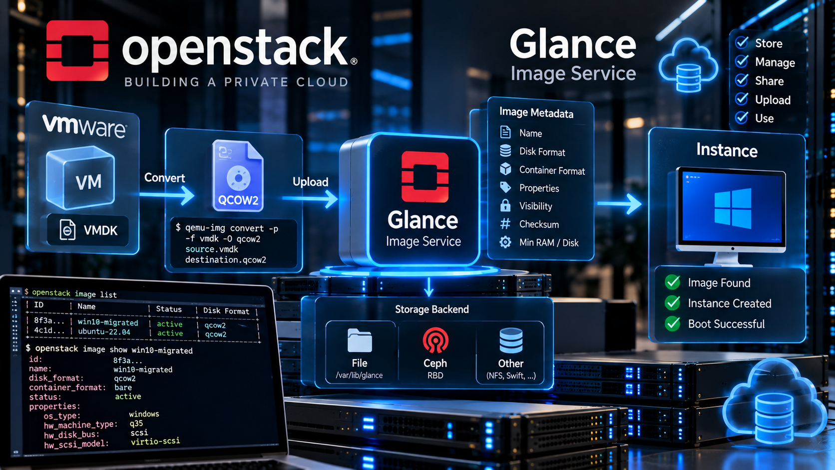تجربه من با Glance در OpenStack؛ از Upload یک QCOW2 تا عیب‌یابی Imageهایی که Boot نمی‌شوند